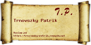 Trnovszky Patrik névjegykártya